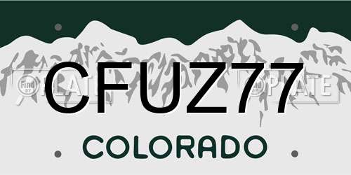 CFUZ77 Colorado License Plate