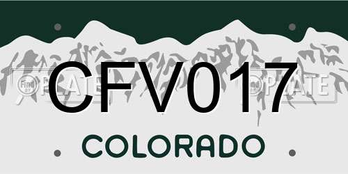 CFV017 Colorado License Plate