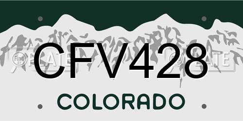 CFV428 Colorado License Plate