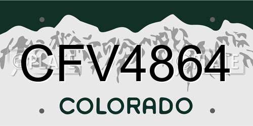 CFV4864 Colorado License Plate