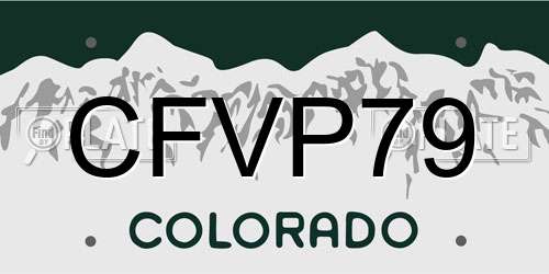 CFVP79 Colorado License Plate