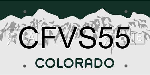 CFVS55 Colorado License Plate