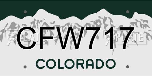 CFW717 Colorado License Plate