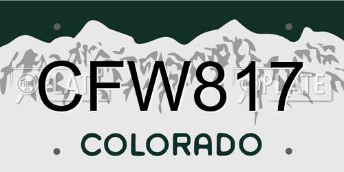 CFW817 Colorado License Plate