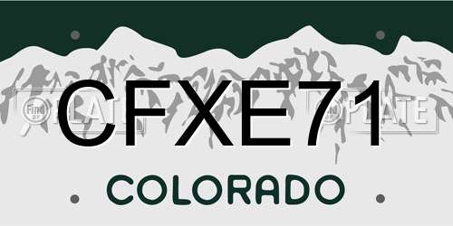 CFXE71 Colorado License Plate