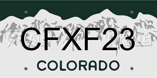 CFXF23 Colorado License Plate