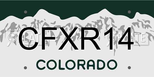 CFXR14 Colorado License Plate