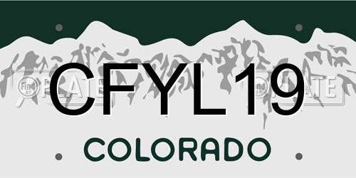 CFYL19 Colorado License Plate