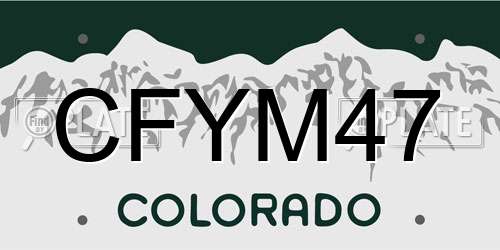 CFYM47 Colorado License Plate