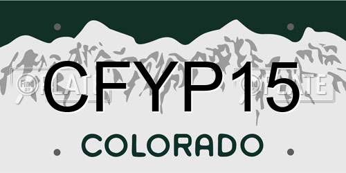 CFYP15 Colorado License Plate