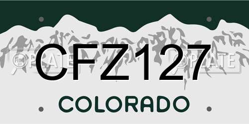 CFZ127 Colorado License Plate