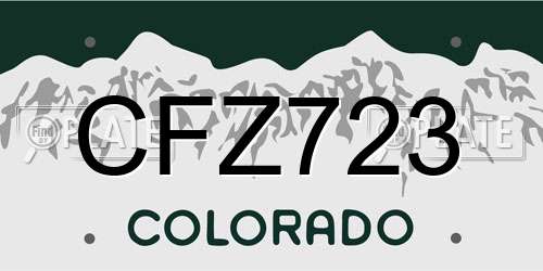 CFZ723 Colorado License Plate