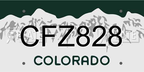 CFZ828 Colorado License Plate