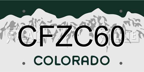 CFZC60 Colorado License Plate