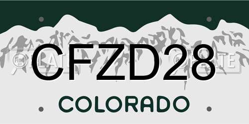 CFZD28 Colorado License Plate