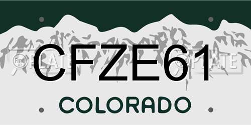 CFZE61 Colorado License Plate
