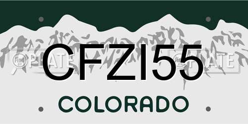 CFZI55 Colorado License Plate