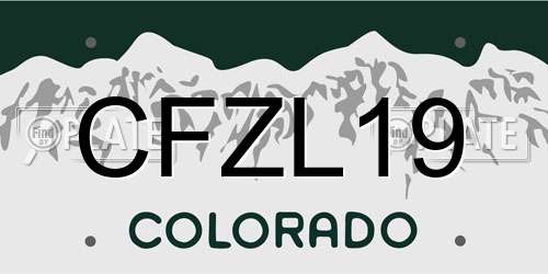 CFZL19 Colorado License Plate