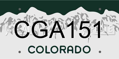 CGA151 Colorado License Plate