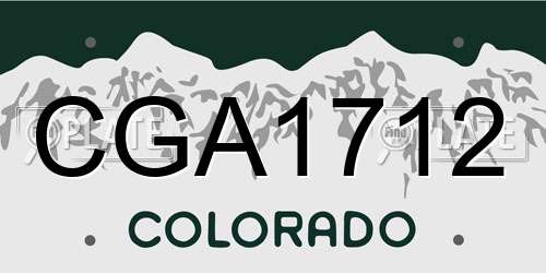 CGA1712 Colorado License Plate