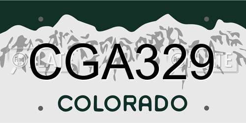 CGA329 Colorado License Plate