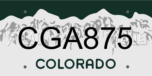 CGA875 Colorado License Plate