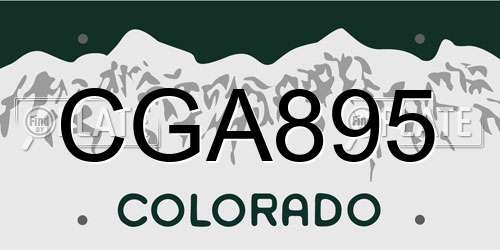 CGA895 Colorado License Plate