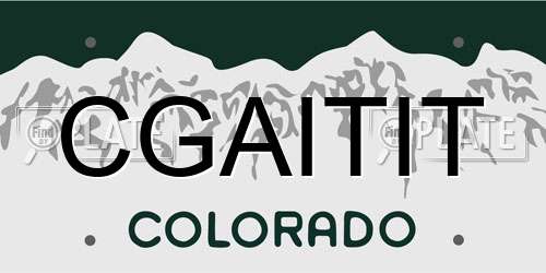 CGAITIT Colorado License Plate