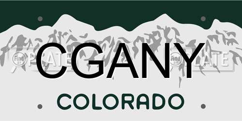 CGANY Colorado License Plate