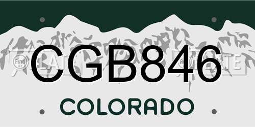 CGB846 Colorado License Plate
