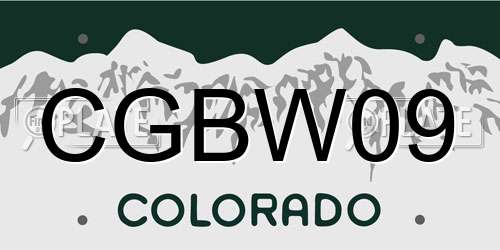 CGBW09 Colorado License Plate
