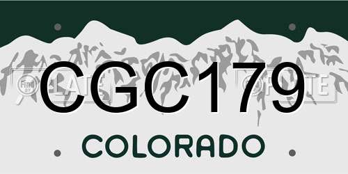 CGC179 Colorado License Plate