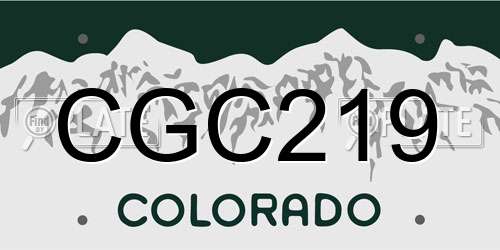 CGC219 Colorado License Plate