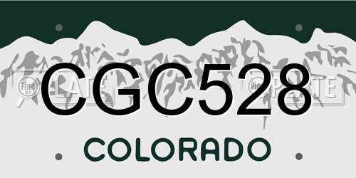 CGC528 Colorado License Plate