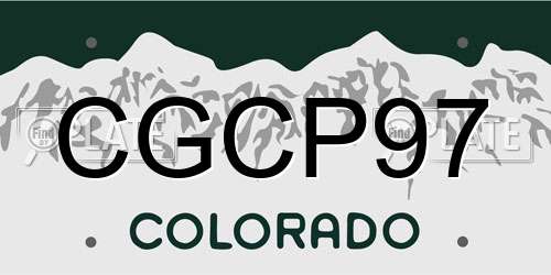 CGCP97 Colorado License Plate