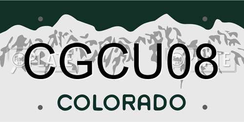 CGCU08 Colorado License Plate