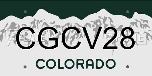 CGCV28 Colorado License Plate