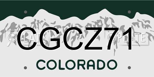 CGCZ71 Colorado License Plate