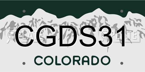 CGDS31 Colorado License Plate