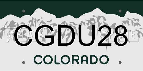 CGDU28 Colorado License Plate