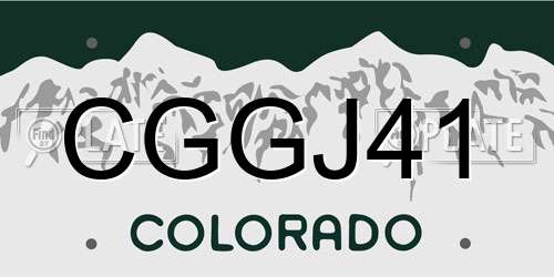 CGGJ41 Colorado License Plate