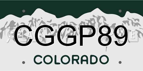 CGGP89 Colorado License Plate