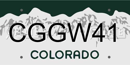 CGGW41 Colorado License Plate