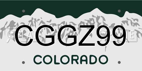 CGGZ99 Colorado License Plate