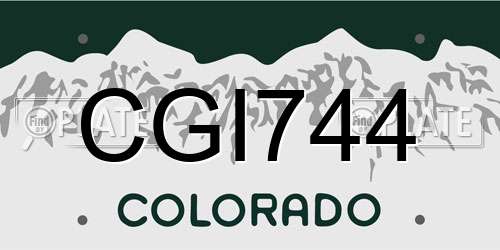 CGI744 Colorado License Plate