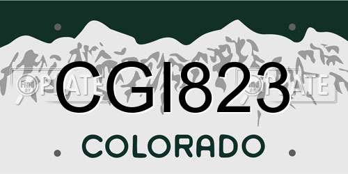 CGI823 Colorado License Plate