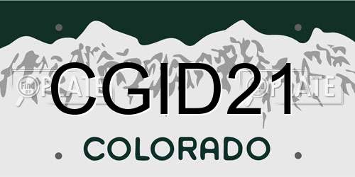 CGID21 Colorado License Plate
