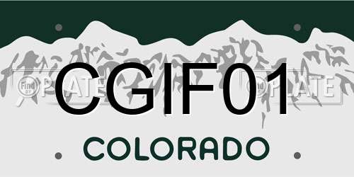 CGIF01 Colorado License Plate