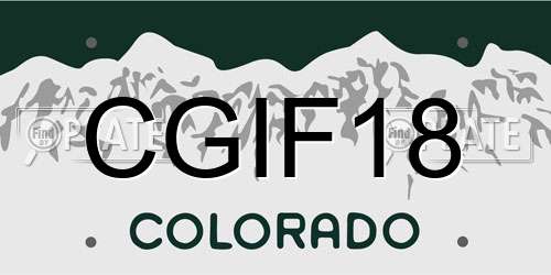CGIF18 Colorado License Plate