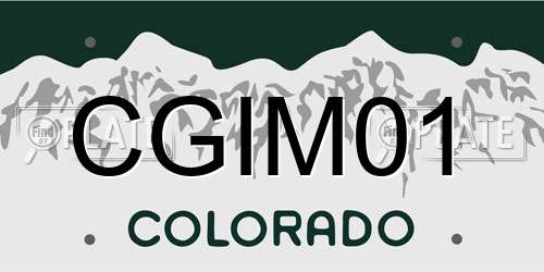 CGIM01 Colorado License Plate